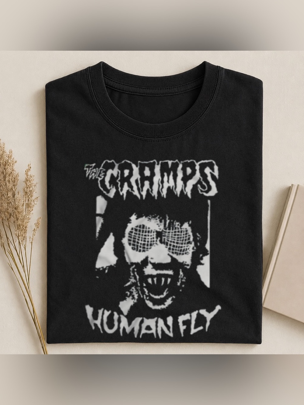 Black The Cramps Graphic Tee - Vintage Classic With 'Human Fly' Design